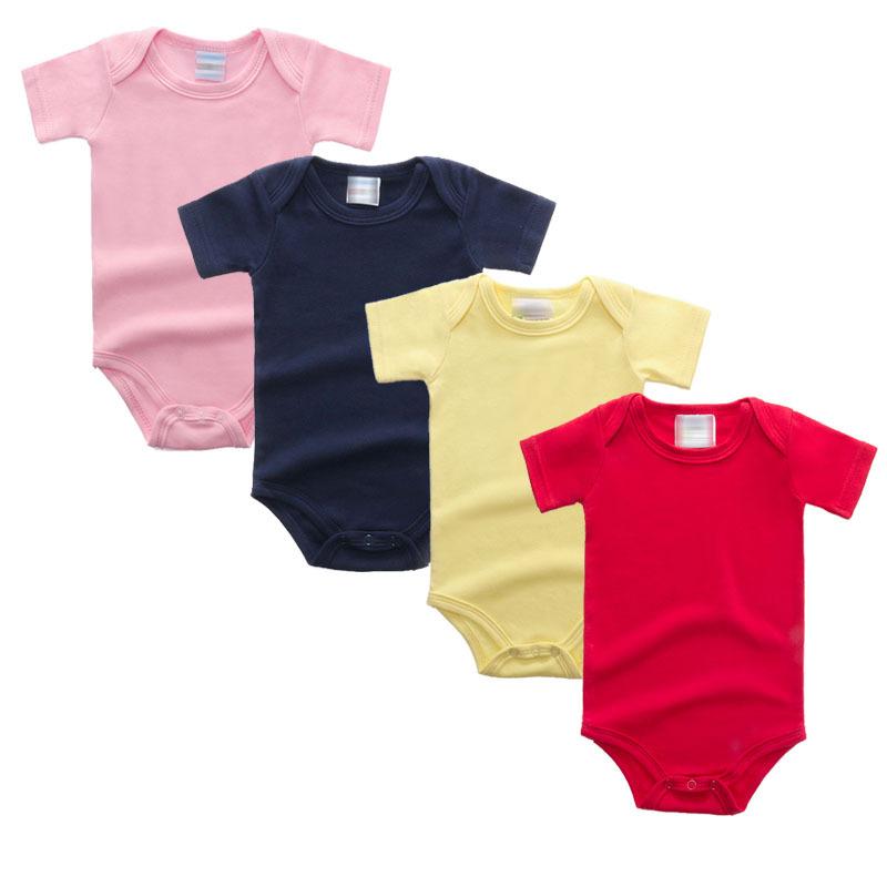 Baby Rompers Multi-Color Short Sleeve Healthy Cotton Newborn Jumpsuits Multi Colors Infant One-Piece Clothing 0-12M